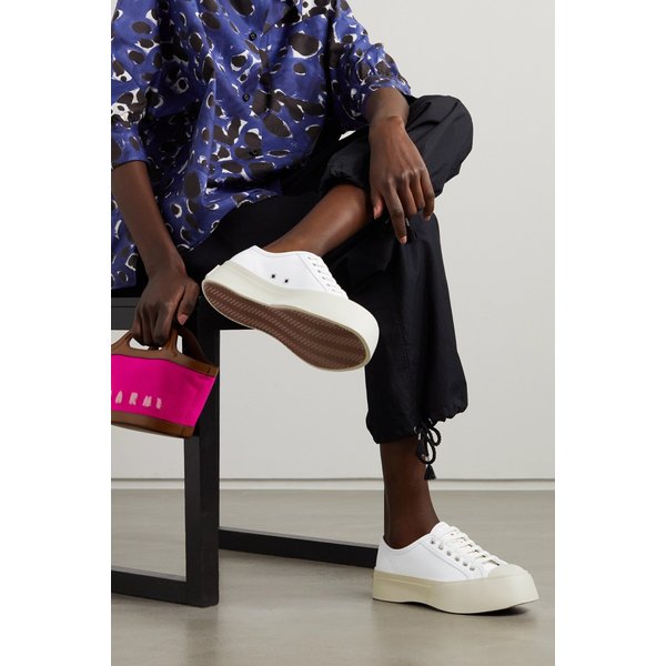 파블로 가죽 플랫폼 스니커즈 화이트