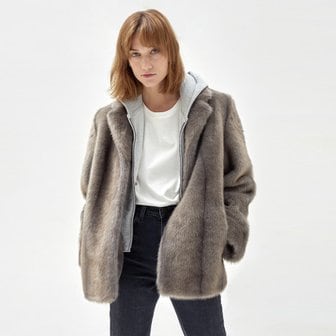 HAVELESS JENNIE ECO FUR MUSATNG JACKET GREY