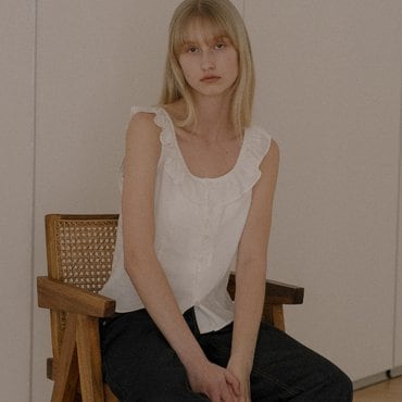 노운베러 Frill neck sleeveless blouse KNSS04BL01_Ivory