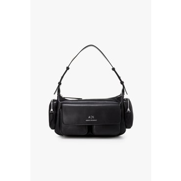 ARMANI EXCHANGE AX 여성 멀티 포켓 소프트 미디엄 숄더백- 블랙(A425170512)