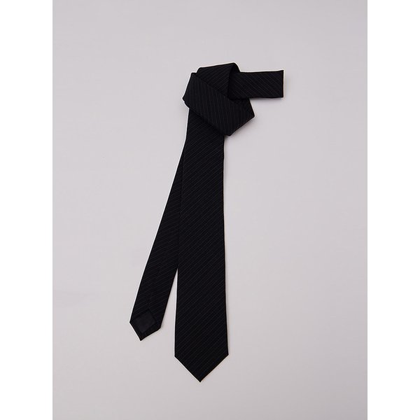 MAN ESSENTIAL WOOL TIE BLACK STRIPE