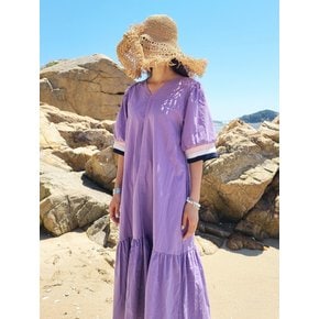 3단시보리(벨트 set) 퍼플원피스  Belted Purple dress