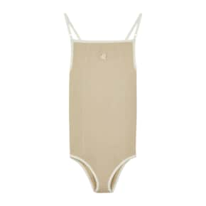 RIBBED BODY SUIT - BEIGE