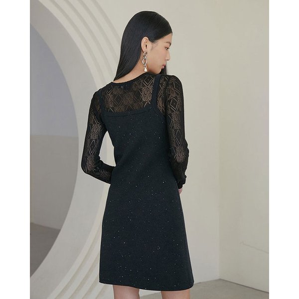 [시흥점] 여성 시스루 조직 변형 라운드넥 폴오버 (ER1KL160)