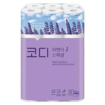  코디 라벤더 스페셜 화장지 30m 3겹 30롤 x 3개