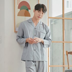국산 남성 순면 잠옷 세트 60수 블루 커플 파자마 홈웨어 남자 고급 카라 빅사이즈 부엉이 MAM1775