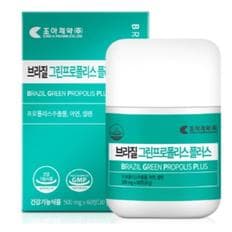 조아제약 브라질 그린프로폴리스 플러스 500mg 아연 셀렌 60정 1개월