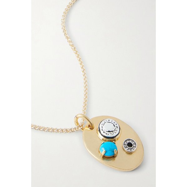 메종 메일 아르펠 골드 플레이트 터쿼이즈 크리스탈 목걸이 46376663163039972