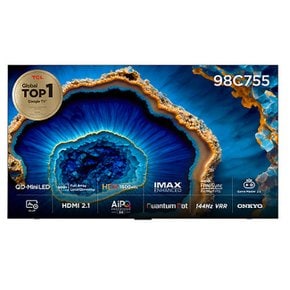 TCL  구글  4K QD Mini LED TV  98C755 / 248cm/벽걸이형