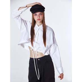 Waist String Layered Shirt (WHITE)