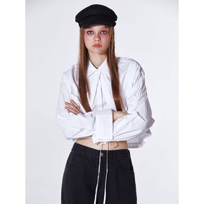 Waist String Layered Shirt (WHITE)