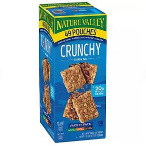 네이처밸리 크런치 그래놀라바 버라이어티백 Nature Valley Crunchy Granola Bars 49개입