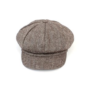 Herringbone Wool Beige Newsboy Cap 뉴스보이캡