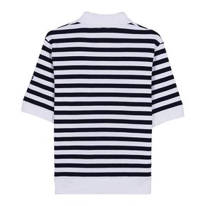 [세인트 제임스] SS25 여성 카롤라 R 폴로 티셔츠 CAROLA R BLANC MARINE 124414
