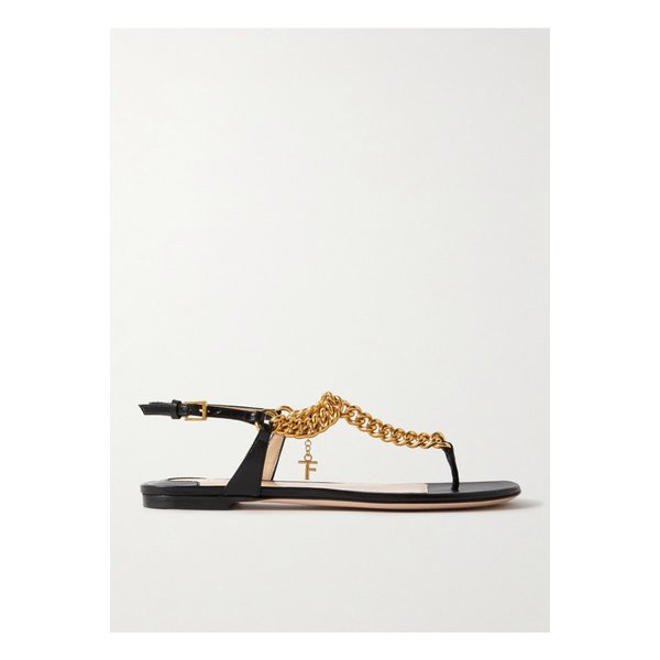 제니스 체인 장식 가죽 슬링백 샌들 1647597326389841