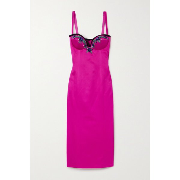 미스 소희 아이리스 인조 퍼 트림 장식 새틴 미디 원피스 1647597320221206