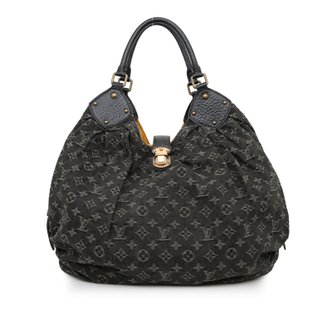 LOUIS VUITTON [중고명품] 루이비통 데님 마히나 XL 블랙 캐비 숄더백 M95510