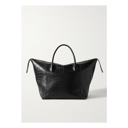 KHAITE 케이트 카시아 미디엄 크로커다일 이펙트 가죽 토트 블랙 1647597359703420
