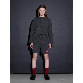 Classic Cable knit Short pants Set up Charcoal(팬츠 포함)