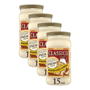  [해외직구] Classico 클래시코 로스티드 갈릭 알프레도 스파게티 파스타 소스 425g 4팩