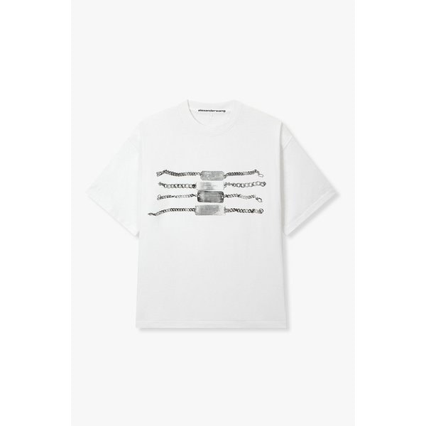 [UNISEX] 체인 그래픽 숏 슬리브 티셔츠 3626120103000