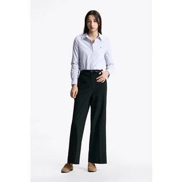 타미힐피거 T22F7WPC050WT2 스트레치 와이드 크롭팬츠