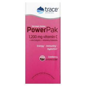 미국직구 Trace Minerals 트레이스미네랄 파워팩 1200mg 비타민C 크랜베리맛 5.3g 30봉