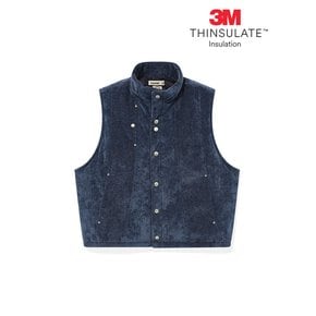 Velvety padded vest / Dark blue