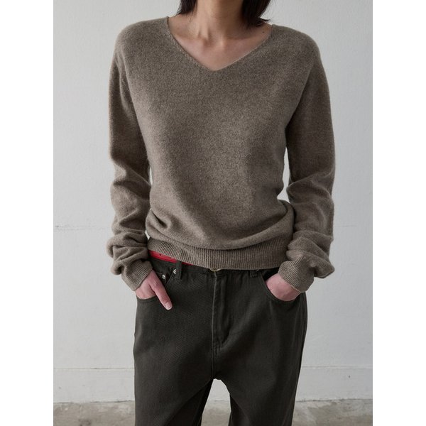 Avid Wool V-neck Knit (Brown)