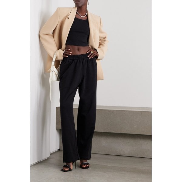 워드로브 NYC 헤일리 비버 코튼 저지 와이드 스웨트팬츠 블랙 1647597310482108