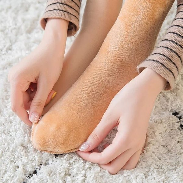 10켤레 융털 기모양말 수면 부드럽고 따뜻한 겨울 무지 발열 발목 밍크
