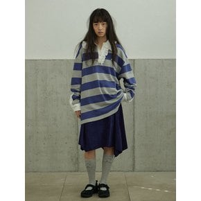 Lace Collar Border T-shirt_Blue