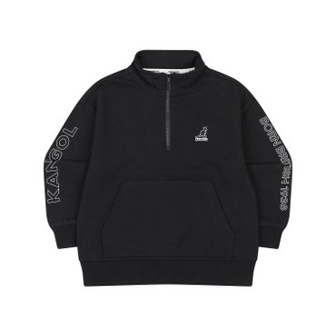 캉골키즈 레터링 포인트 하프 집업 스웻셔츠 RC 0207 블랙 (ARCCMT02070BK)