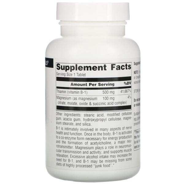 미국직구 Source Naturals 소스내츄럴스 B-1 하이포텐시 500mg 100정