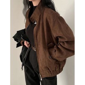 하이넥 스웨이드 벨벳 밴딩 집업 자켓 WIBCJK040_P373983093