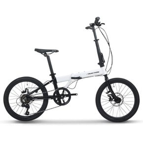 트랙션 F720 MTB 20인치 알루미늄 시마노7단 로드 접이식 성인 중학생 남녀공용 자전거 화이트