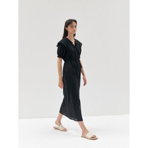 RTR COLLAR V-NECK DRESS _2COLORS