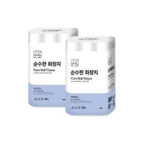 순수한 화장지 3겹 30M 30롤 2개 천연펄프 휴지 (S47208237)
