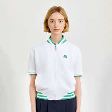 MARTINE GOLF [정상가 358000원]여성 반팔 풀오픈 져지점퍼 화이트 (QW0DJP20231)