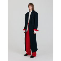 ZABELLE Double-Breasted Coat - Navy