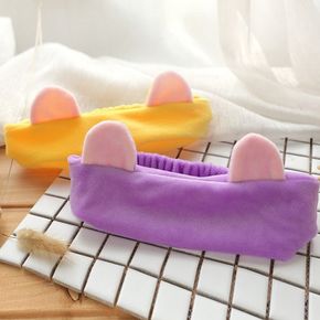 극세사 토끼 헤어밴드 퍼플 세안 고무줄 세면 귀여운