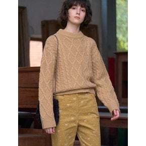 Bulky Wool Cable Knit Pullover VC2499PO908M_2color