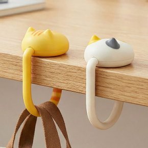 책상 테이블 백팩 가방걸이 고양이 캐릭터 행거 2개