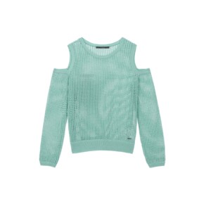 [게스진] YO2S1651 여성 어깨트임 메쉬 스웨터