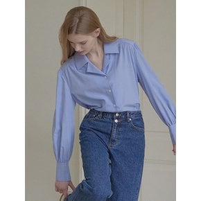 Jane Shirring Blouse - Blue