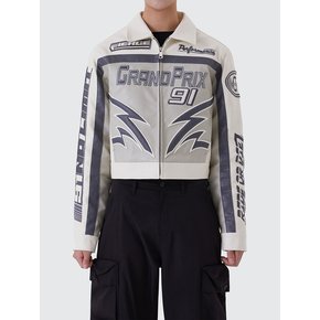 RACING PU JACKET_OFF WHITE