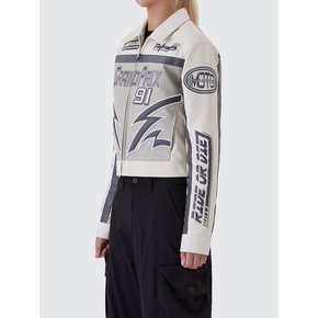 RACING PU JACKET_OFF WHITE