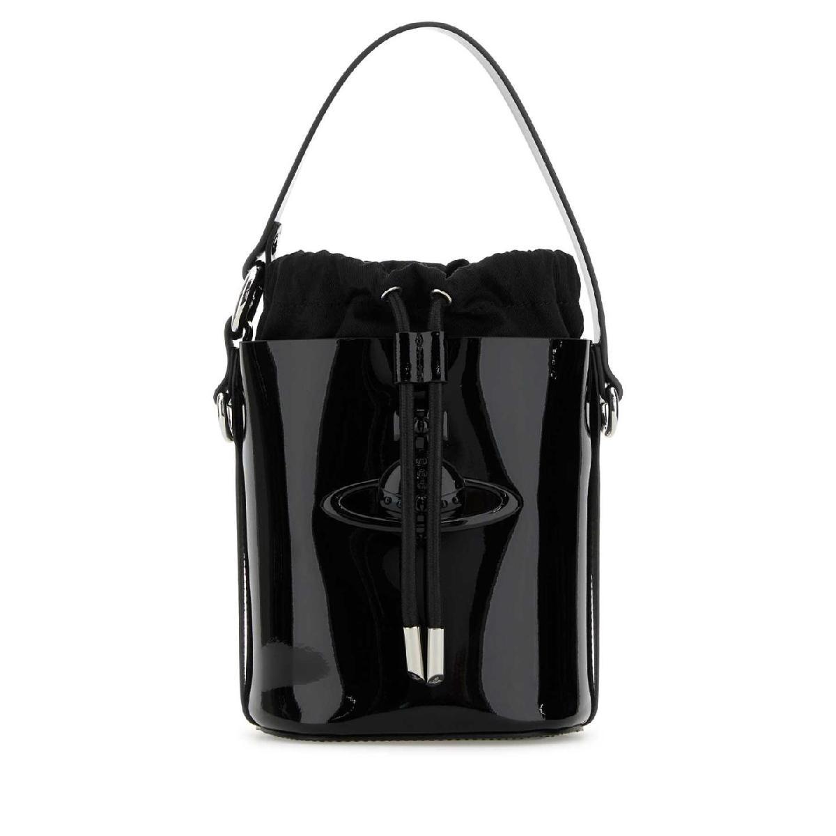 VIVIENNE WESTWOOD Black leather Daisy bucket bag