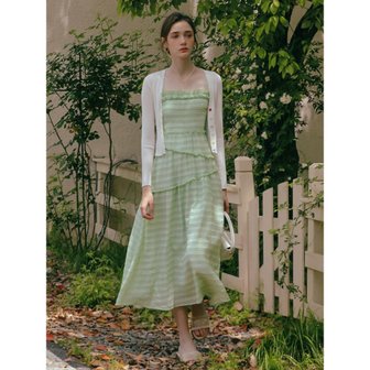 던드롭 DD_Lace tube top green dress