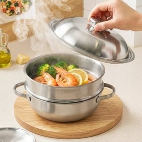 크리니티 무연마 스텐 냄비 통5중 찜기 파티웍 인덕션 뚝배기  찜솥